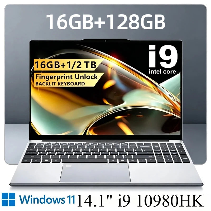 Intel Core i9 10980HK 14.1 Inch Windows 11 Pro Laptop 32GB RAM 2TB M.2 SSD 8 Core 16 Thread Gaming Notebook Office Computer