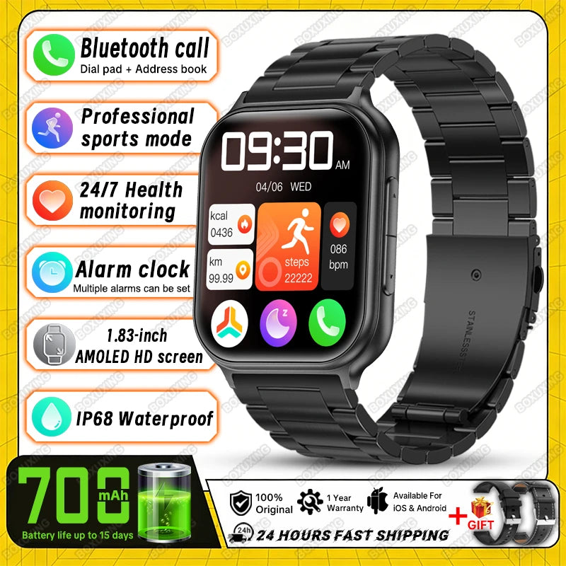 2026 New Smartwatches Men Women Professional Sports Fitness IP68 Waterproof Built-in 24H Heart Rate Bluetooth Call Smart Watch