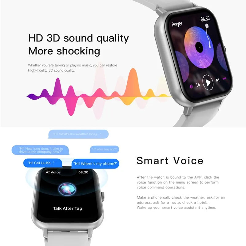 2025 New Smart Watch For Men Women Gift Full Touch Screen Sports Fitness Watches Bluetooth Call Smartwatch Woman For Andriod&IOS