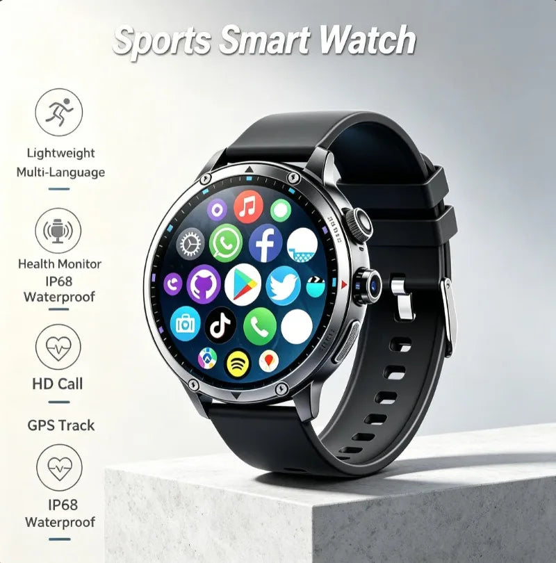 Smart Watch with Large HD Anti-blue Light Eye-friendly Screen, Cellular Network & Built-in GPS Positioning