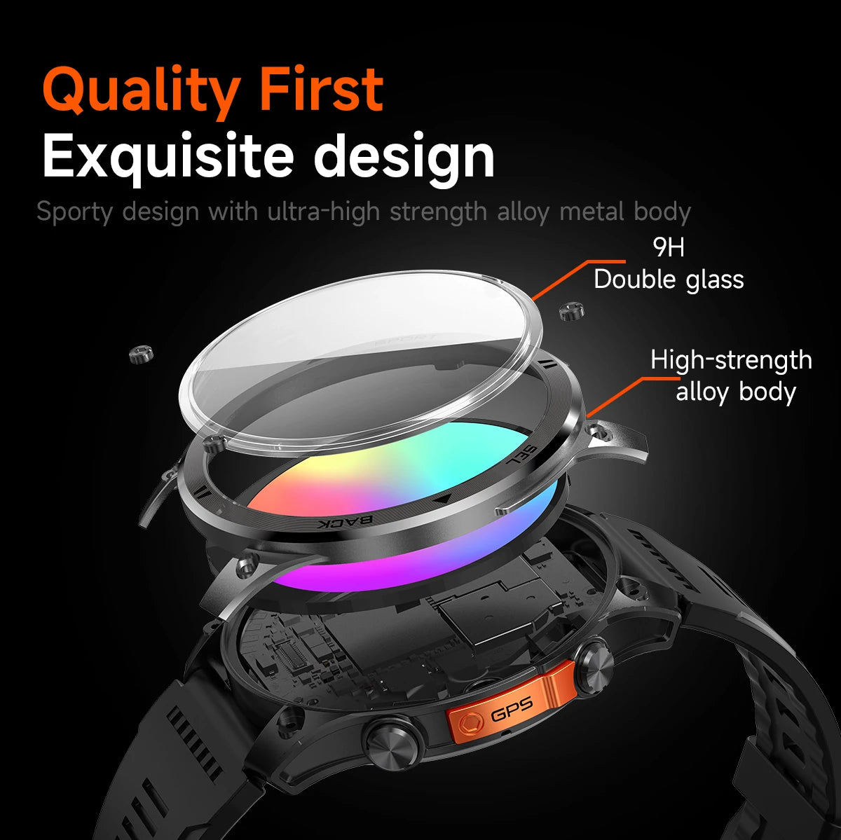 2026NEW Smart Watch Outdoors Sports MAN Bluetooth Call IP68 Waterproof Heart Rate GPS HD Screen Large Battery Health Monitoring