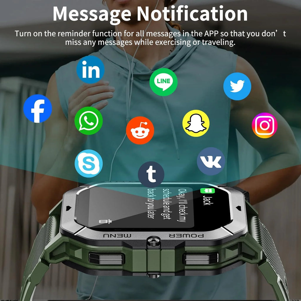 Smart Watch For Men 100+ Sports Modes,Activity Tracker with Heart Rate/SpO2/Sleep Monitor,1 ATM Waterproof  For Andriod IOS