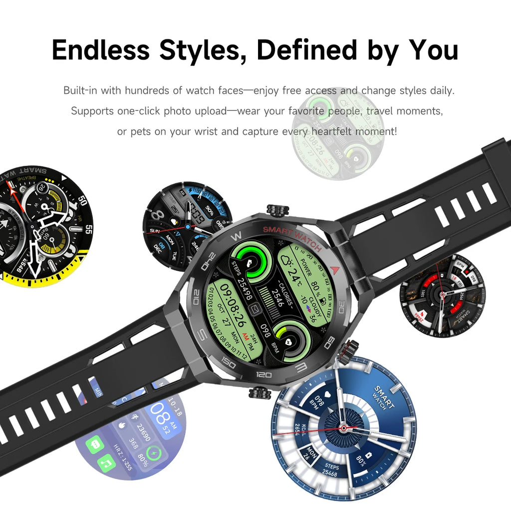2026 smartwatch, 1.5-inch touchscreen, supports wireless calls, music, various sports modes, message sending and alarm functions