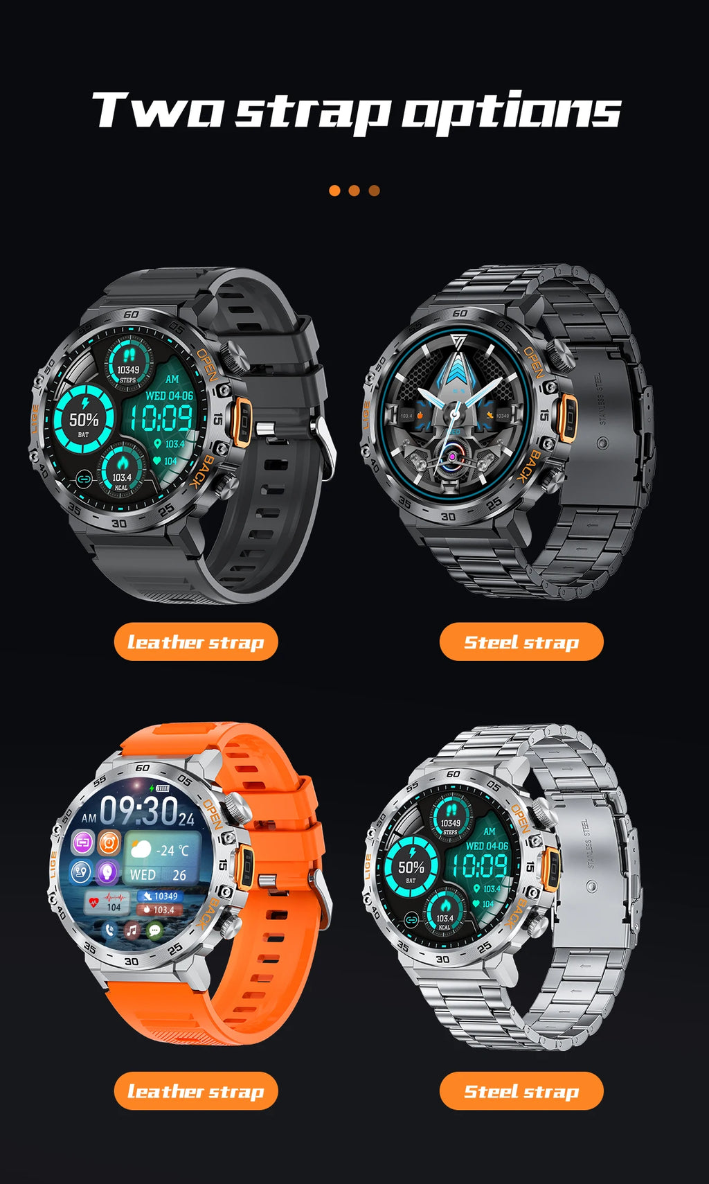 LIGE Smart Watch Men 360*360 AMOLED HD Screen Waterproof Sports Fitness Watches Flashlight Men Smartwatch For Andrio IOS 2026