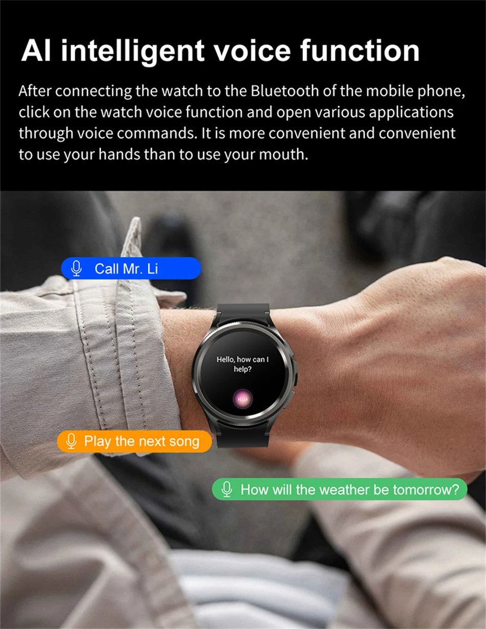 2025 New Smart Watch 6 Men's Outdoor Sports 100+ Sport Modes IP68 Waterproof Watch AMOELD HD Screen Smartwatch Android IOS