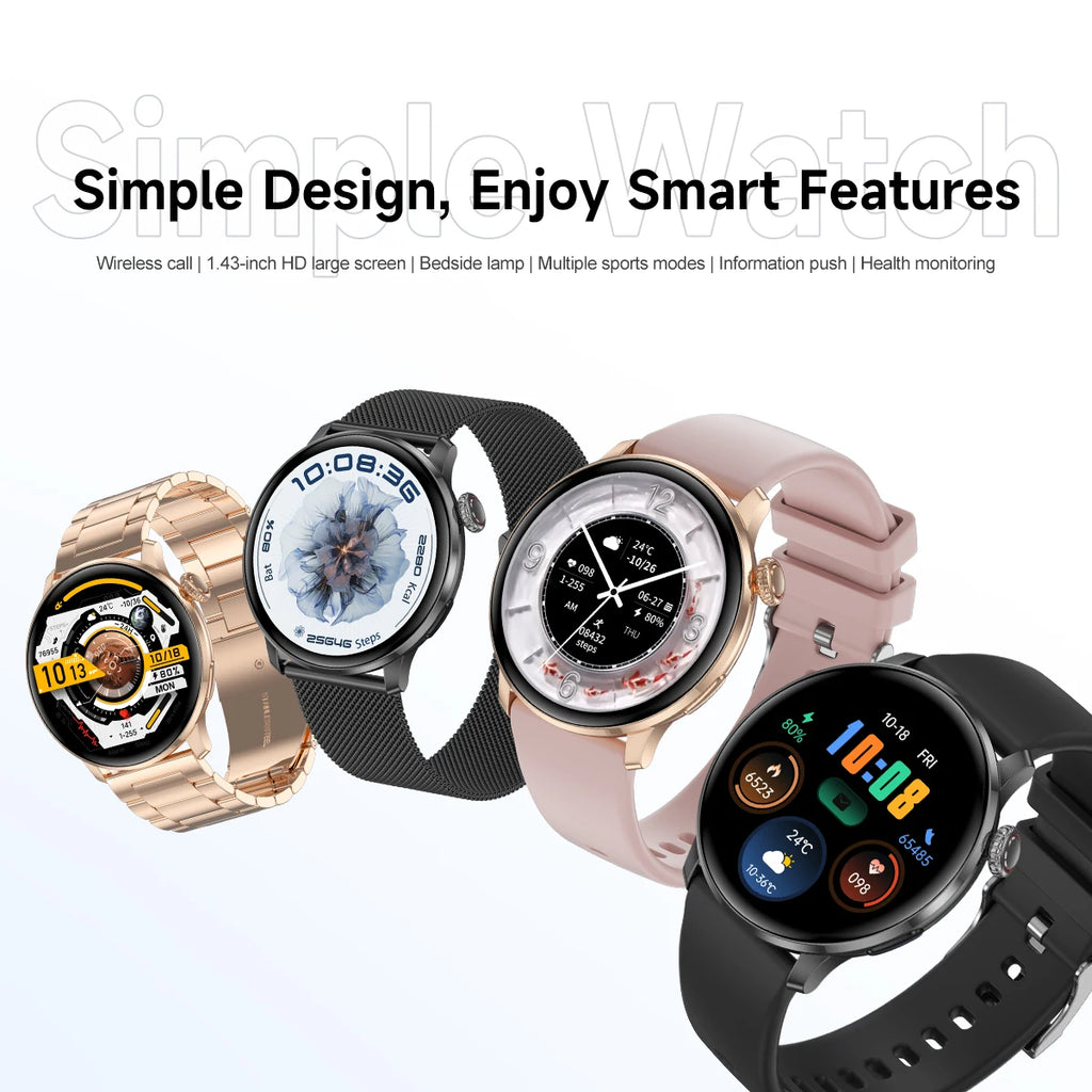 2026 New Smart Watch For Women Gift 1.43 Inch Full Touch Screen Sports Watches 500+Custom Dial Call Waterproof Smartwatch Ladies