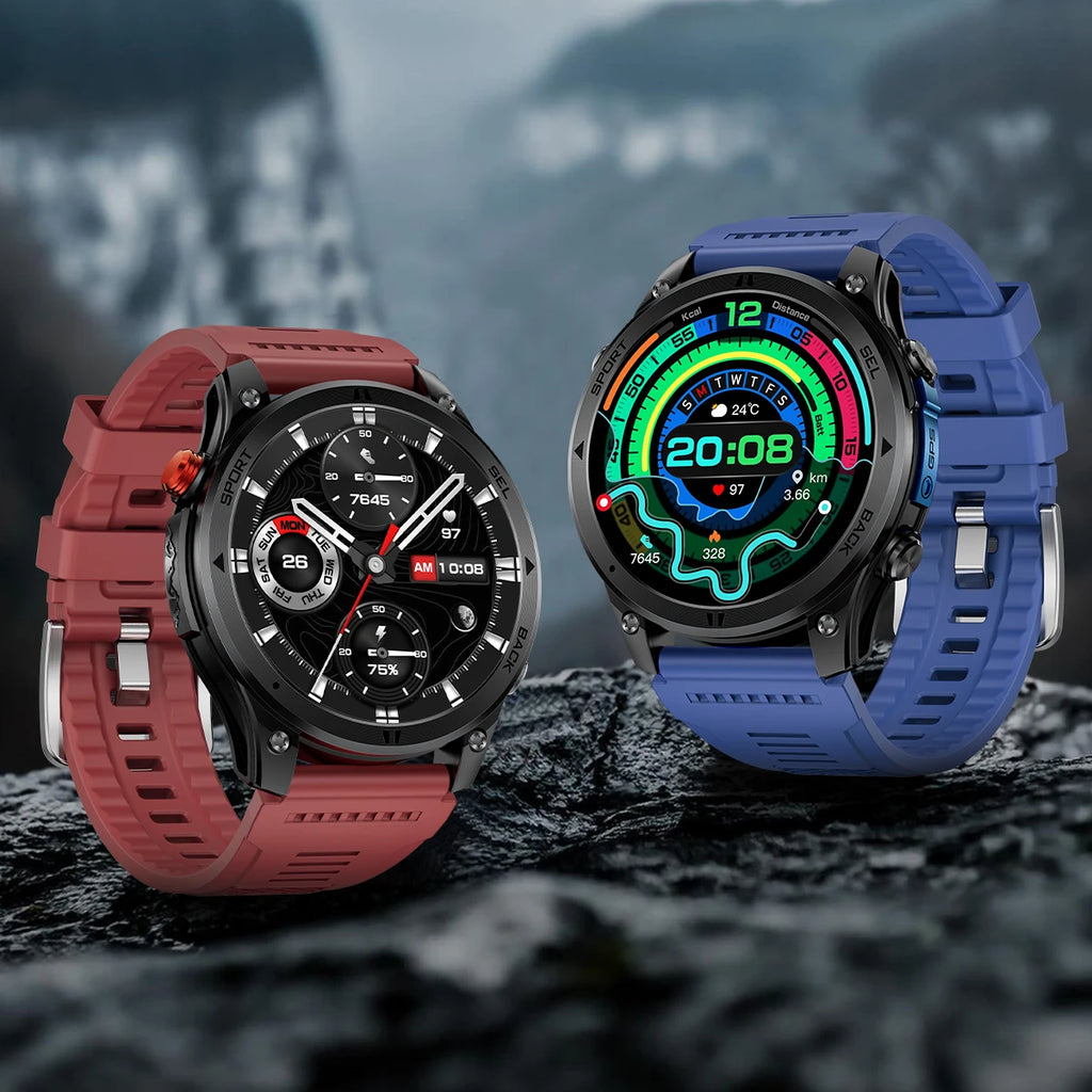 2026NEW Smart Watch Outdoors Sports MAN Bluetooth Call IP68 Waterproof Heart Rate GPS HD Screen Large Battery Health Monitoring