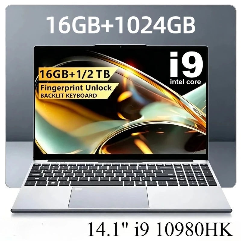 Intel Core i9-10980HK 14.1 Gaming Laptop 8C16T 2.4-5.3GHz 16MB L3 45W 32GB DDR4 2TB SSD Office Notebook Fast Pro