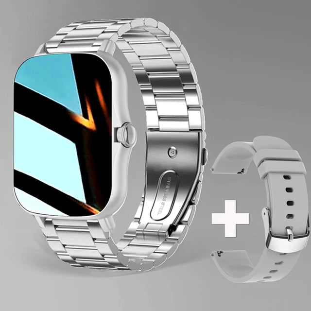 2026 New Smart Watch 2.01” Inch HD Screen Bluetooth Talk Pedometer IP68 Waterproof 123 Sport Modes Man Woman Watch Gift Pk HW12