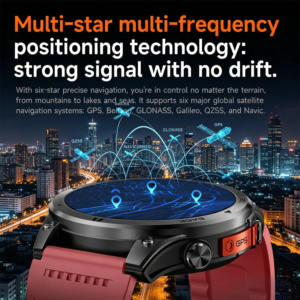 2026NEW Smart Watch Outdoors Sports MAN Bluetooth Call IP68 Waterproof Heart Rate GPS HD Screen Large Battery Health Monitoring