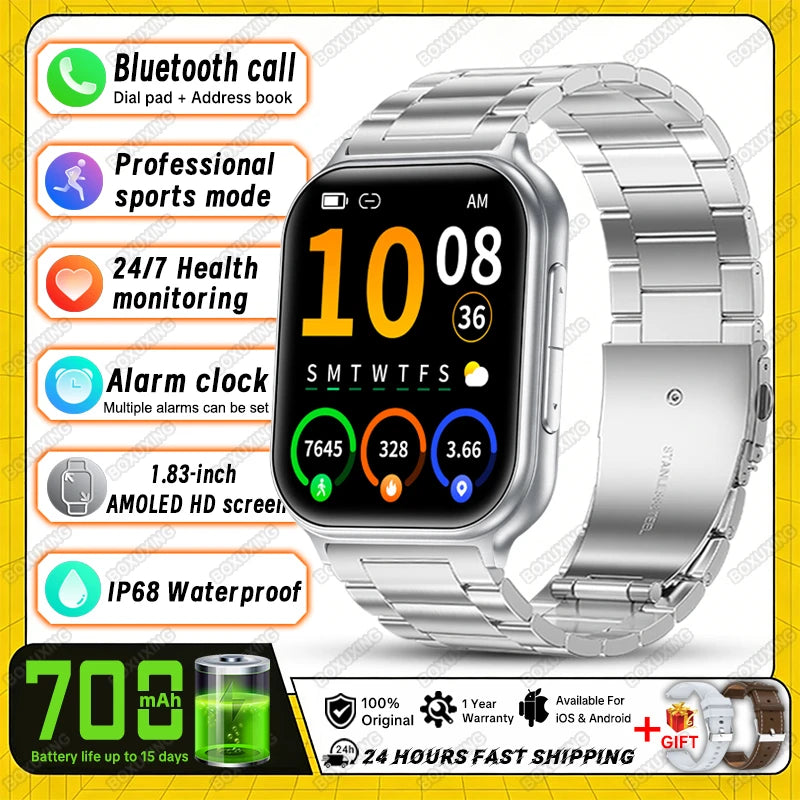 2026 New Smartwatches Men Women Professional Sports Fitness IP68 Waterproof Built-in 24H Heart Rate Bluetooth Call Smart Watch