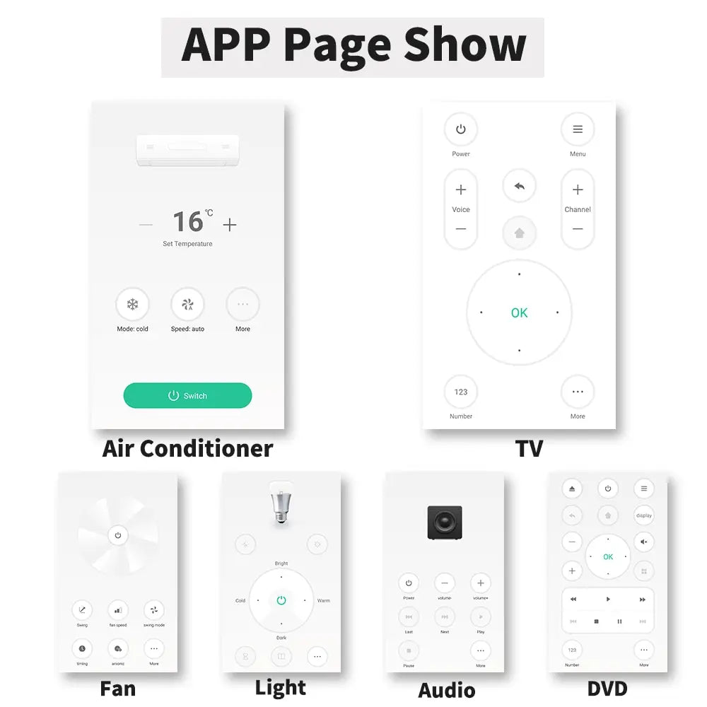 Smart IR Remote Control For TV Air Conditioner Devices Smart Home Automation Gear Automation Gear Controls TV Air Conditioner