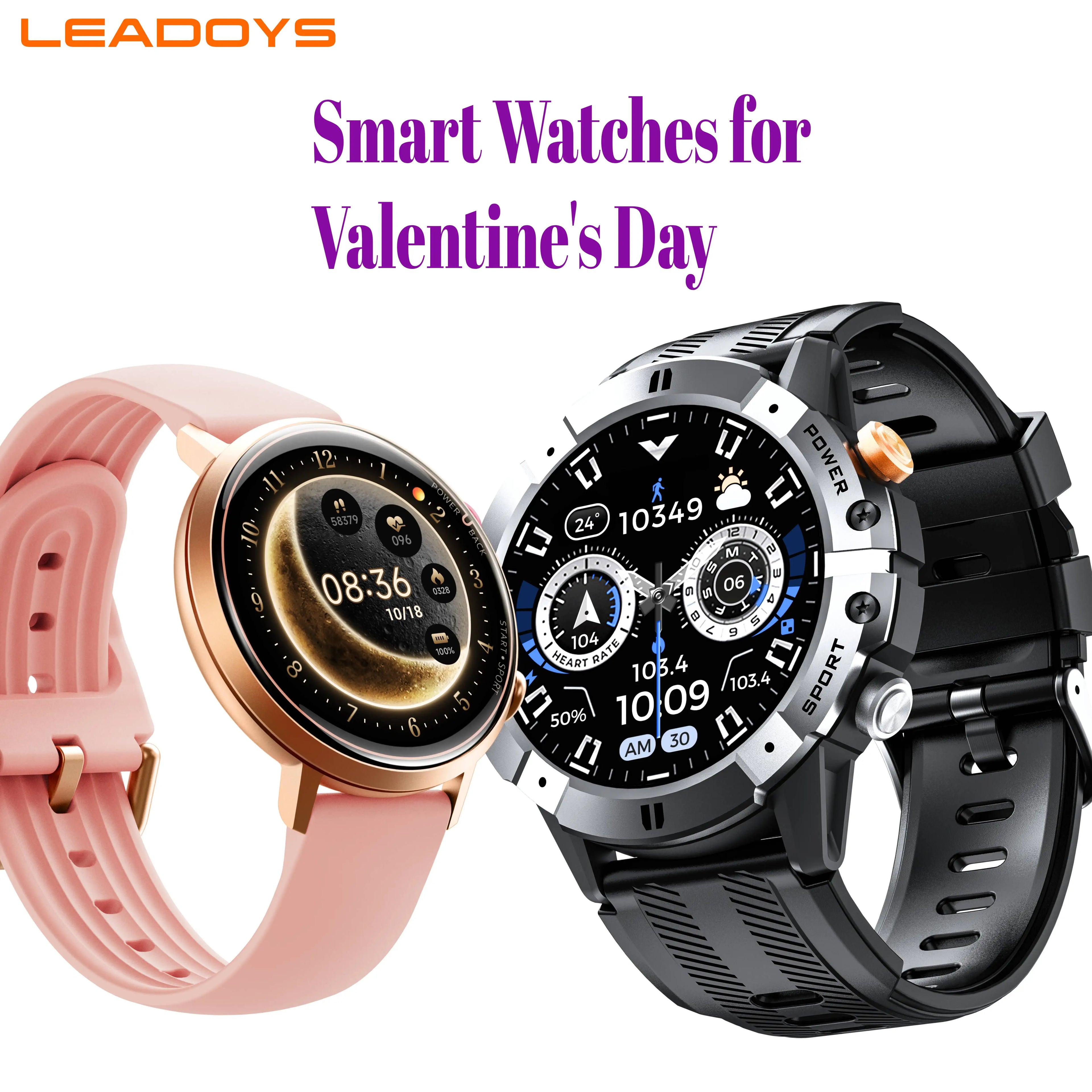 Smart Watch for Lovers, Outdoor Sports Matching, Message Notifications Deep Waterproof All-day Health Monitoring Valentine's Day