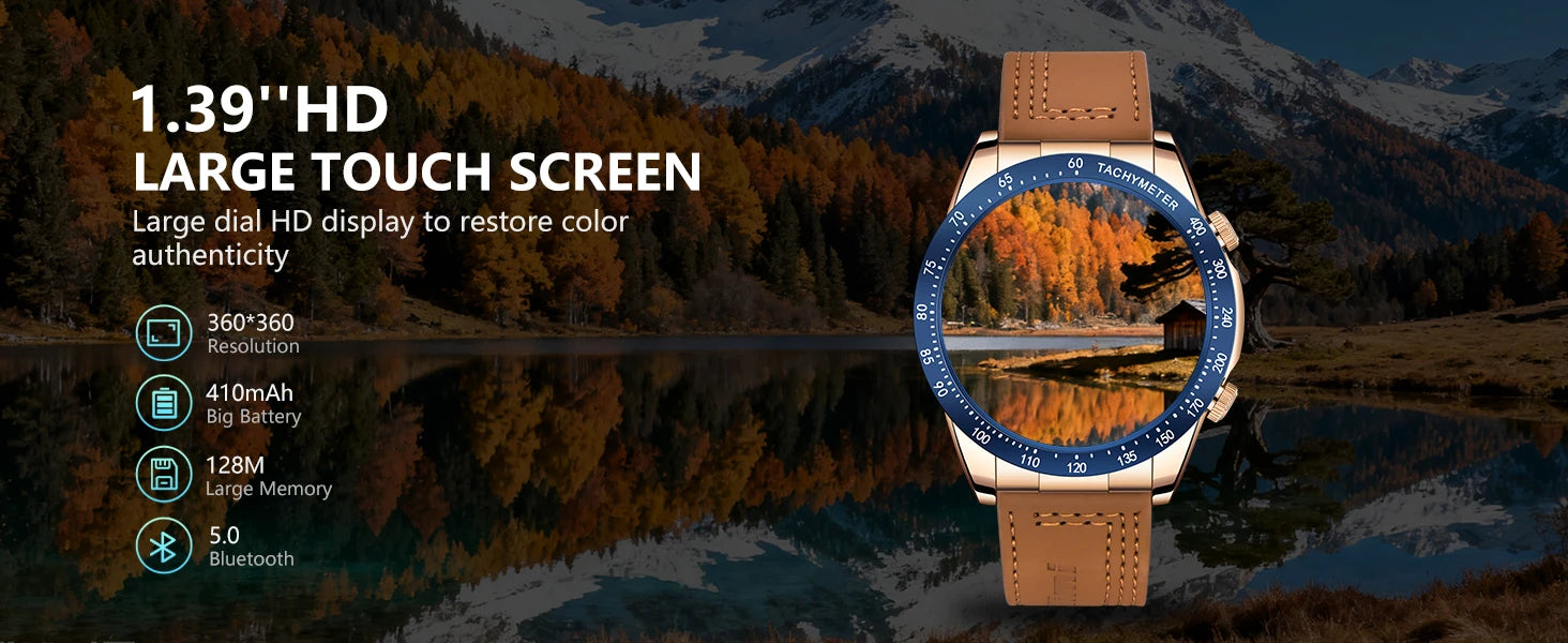 2026 new smart fitness watch with health tracking, heart rate monitor, NFC access, blood pressure check, and wireless calling,