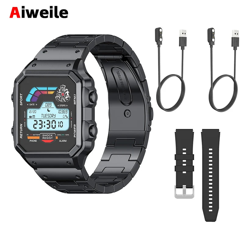 Aiweile AW38 Smart Watch Man High-End Luxury for Android IOS Fitness Tracker Sport Business Bluetooth Call DIY Faces Steel Voice