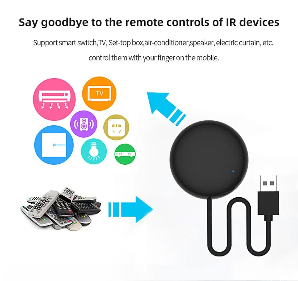 Smart IR Remote Control For TV Air Conditioner Devices Smart Home Automation Gear Automation Gear Controls TV Air Conditioner