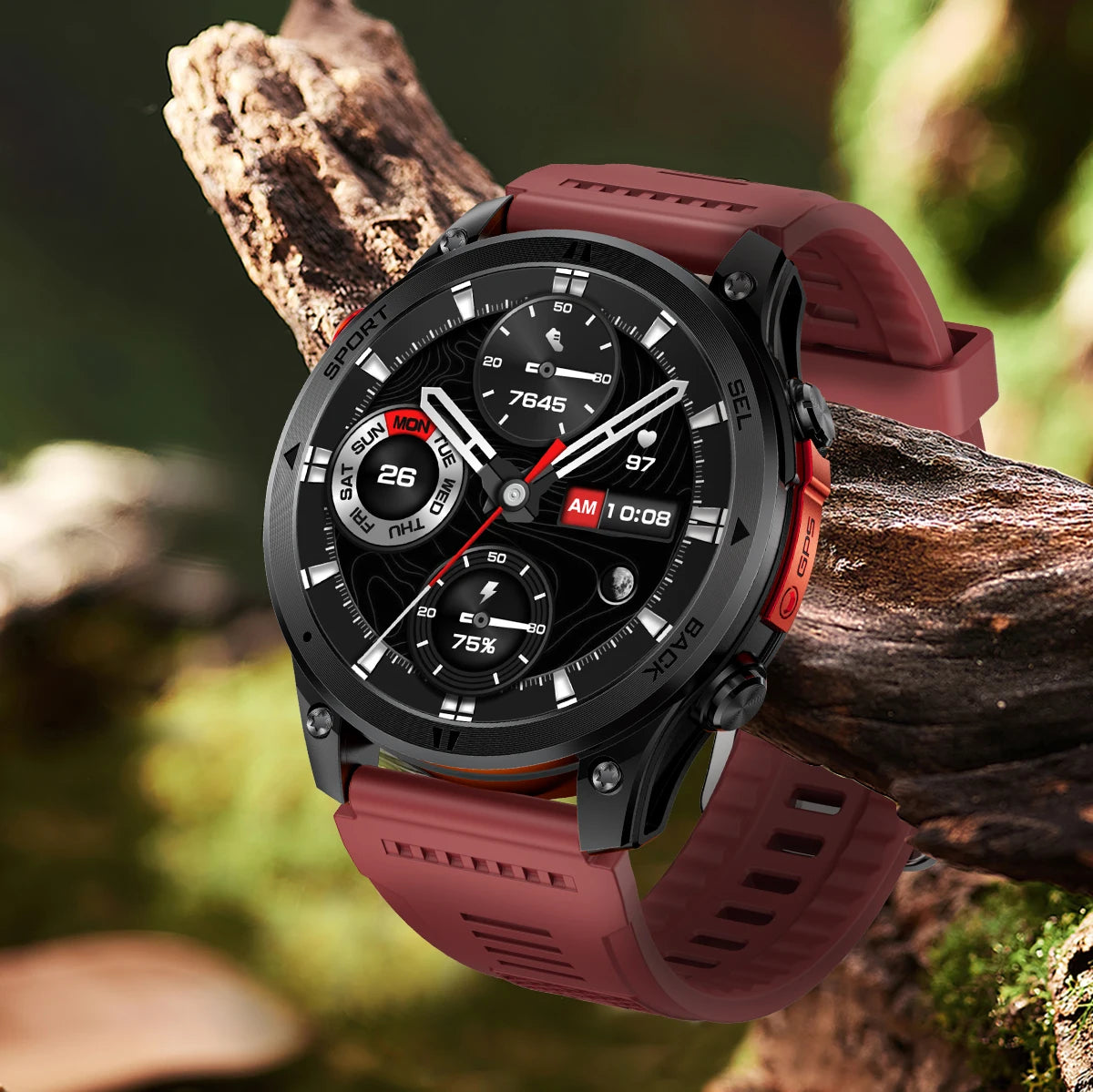 2026NEW Smart Watch Outdoors Sports MAN Bluetooth Call IP68 Waterproof Heart Rate GPS HD Screen Large Battery Health Monitoring