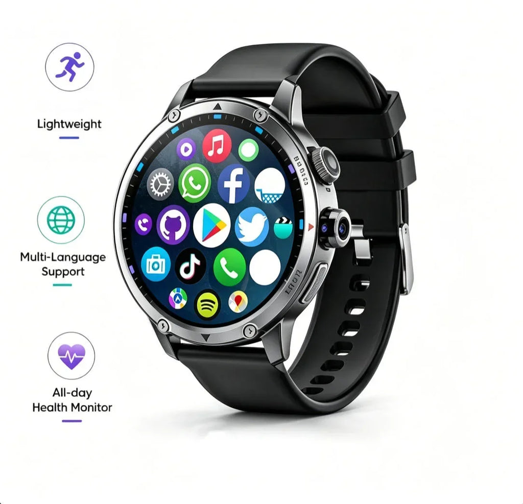 Smart Watch with Large HD Anti-blue Light Eye-friendly Screen, Cellular Network & Built-in GPS Positioning