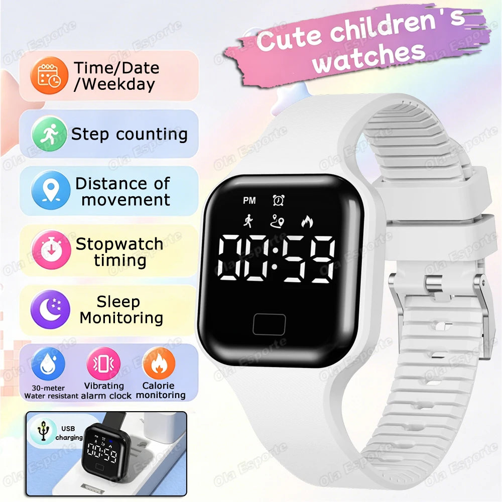 Smart Watch For Men Sports High School Student Sleep Monitor Waterproof Alarm Clock Multi Functional Women Electronic Watch HW12