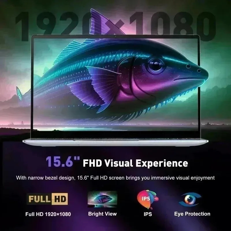 2026 NEW 15.6" Portable Ultra Laptop Intel Core i9-9900, 16GB RAM, 1TB SSD, High Speed Gaming and Office Notebook PC