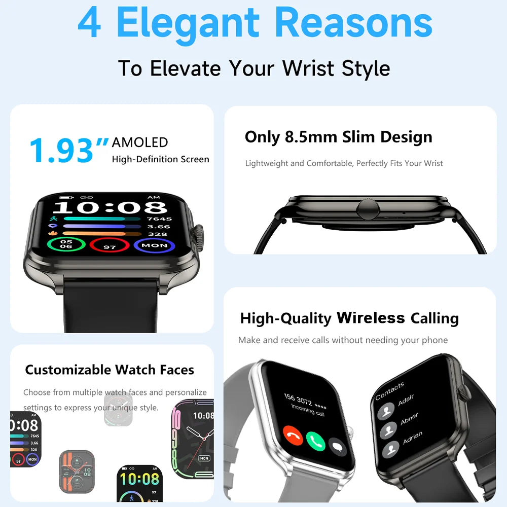 2026 1.95-inch Ultra Smart Watch For Men Women 300mAh High Capacity Battery Outdoor Sports Fitness Health Monitoring Smartwatch