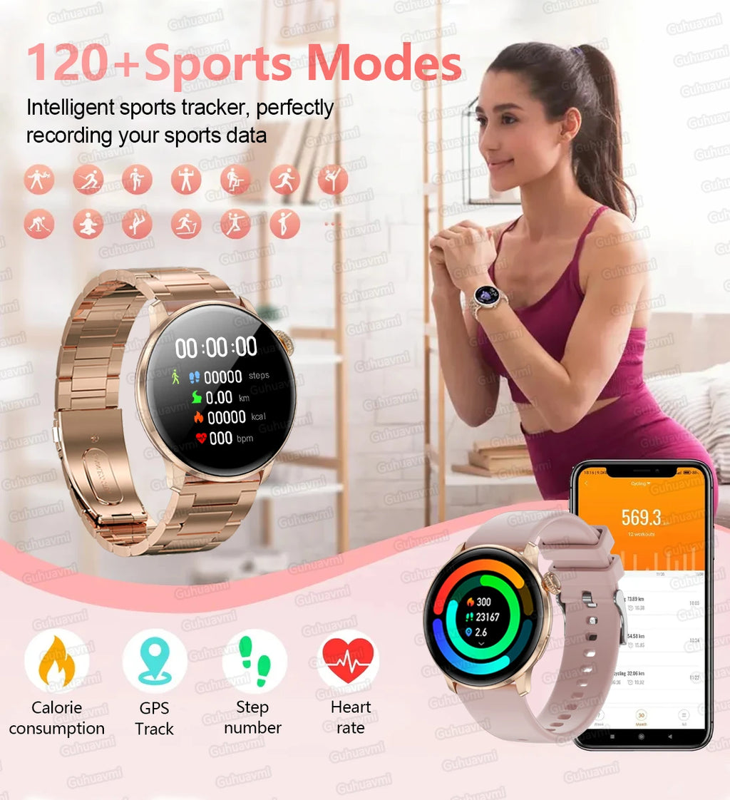 2026 New Smart Watch For Women Gift 1.43 Inch Full Touch Screen Sports Watches 500+Custom Dial Call Waterproof Smartwatch Ladies