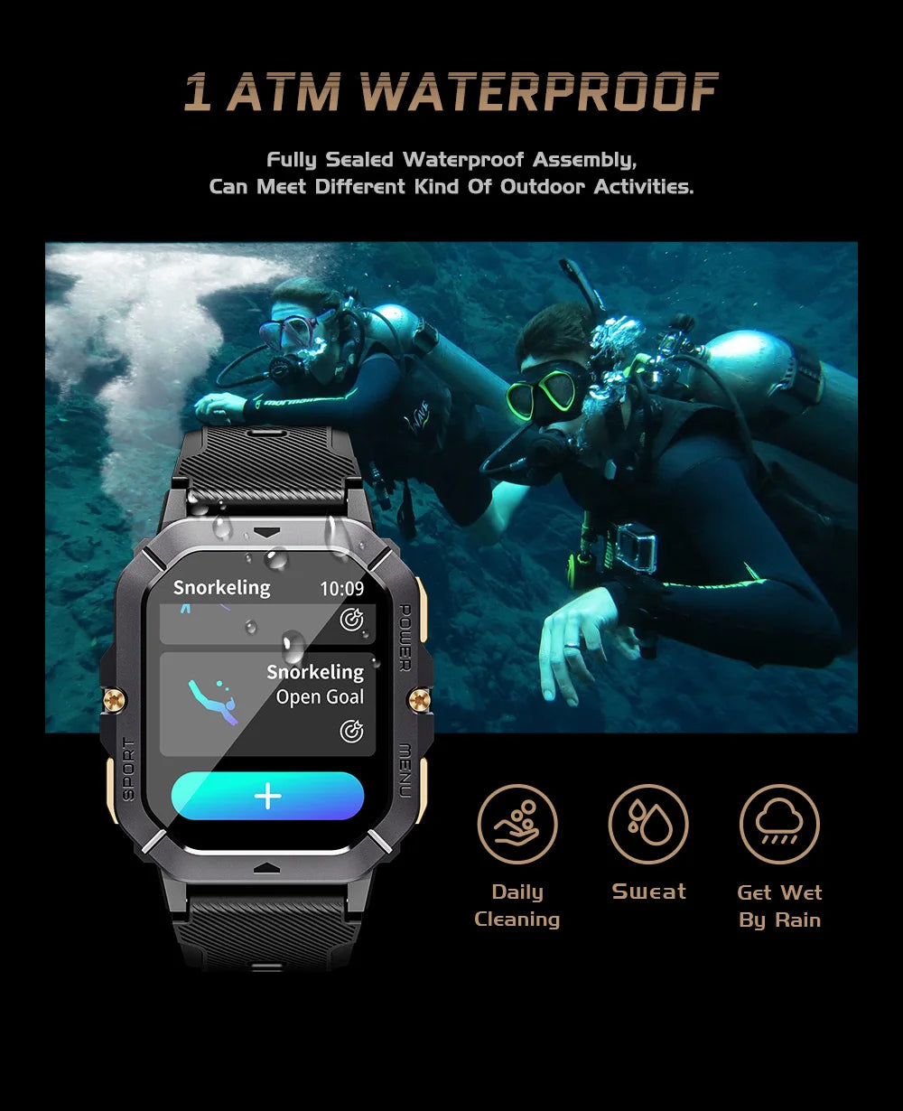 Smart Watch For Men 100+ Sports Modes,Activity Tracker with Heart Rate/SpO2/Sleep Monitor,1 ATM Waterproof  For Andriod IOS