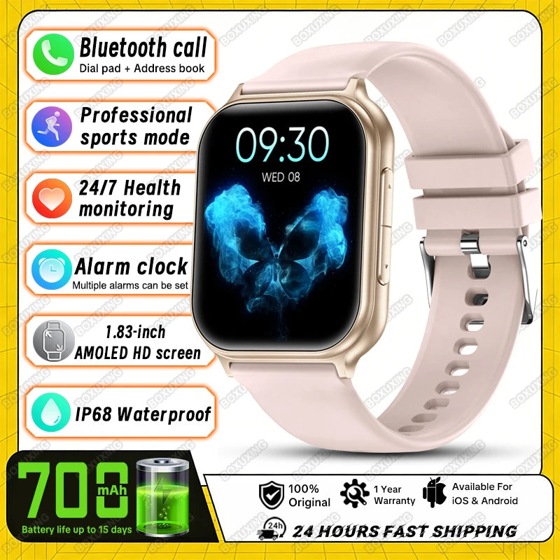 2026 New Smartwatches Men Women Professional Sports Fitness IP68 Waterproof Built-in 24H Heart Rate Bluetooth Call Smart Watch