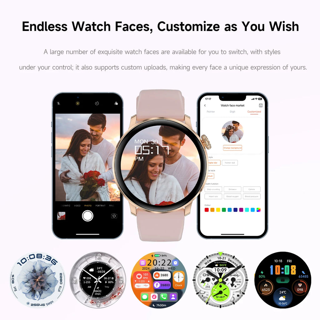 2026 New Smart Watch For Women Gift 1.43 Inch Full Touch Screen Sports Watches 500+Custom Dial Call Waterproof Smartwatch Ladies