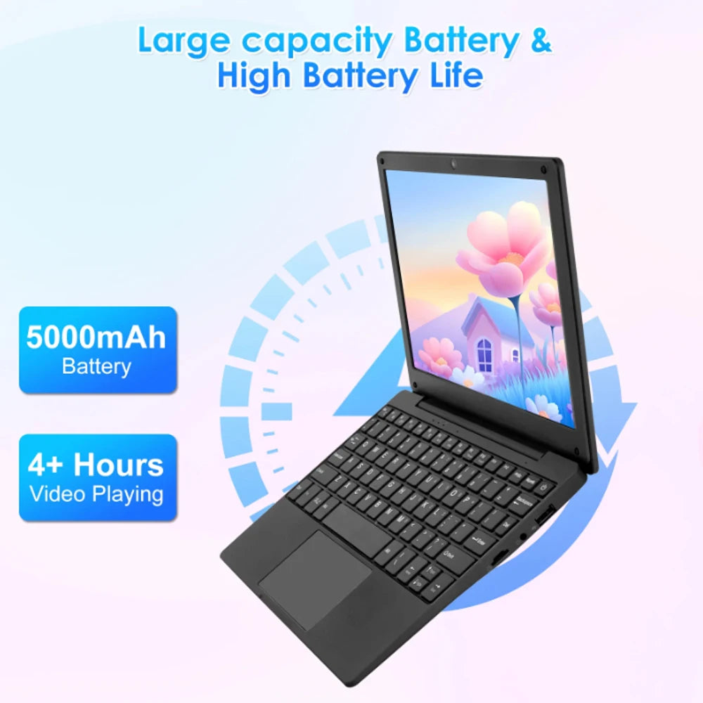 New 10.1 inch Laptop Computer CPU 4GB RAM 128GB Android 13.0 Portable Octa Core EMMC HD IPS Screen