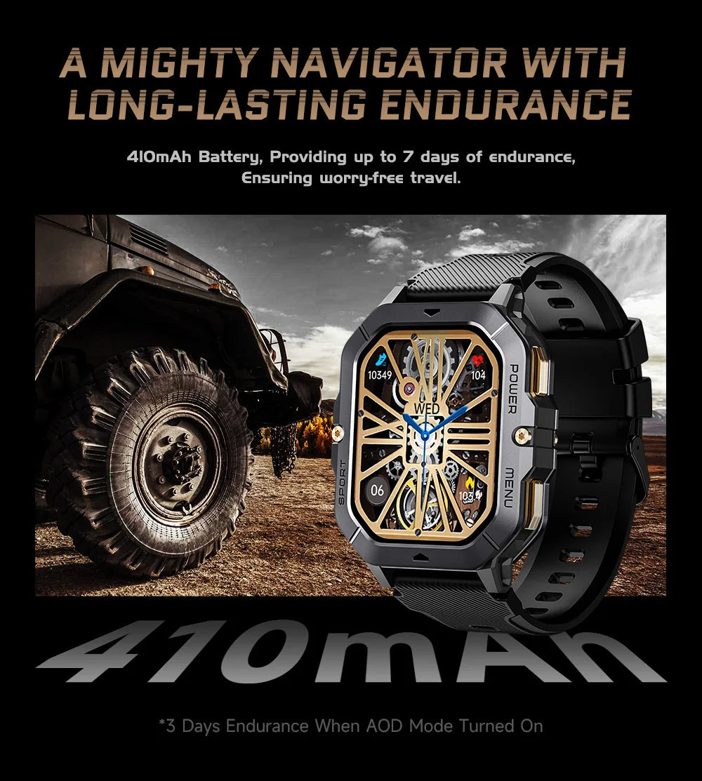 Smart Watch For Men 100+ Sports Modes,Activity Tracker with Heart Rate/SpO2/Sleep Monitor,1 ATM Waterproof  For Andriod IOS