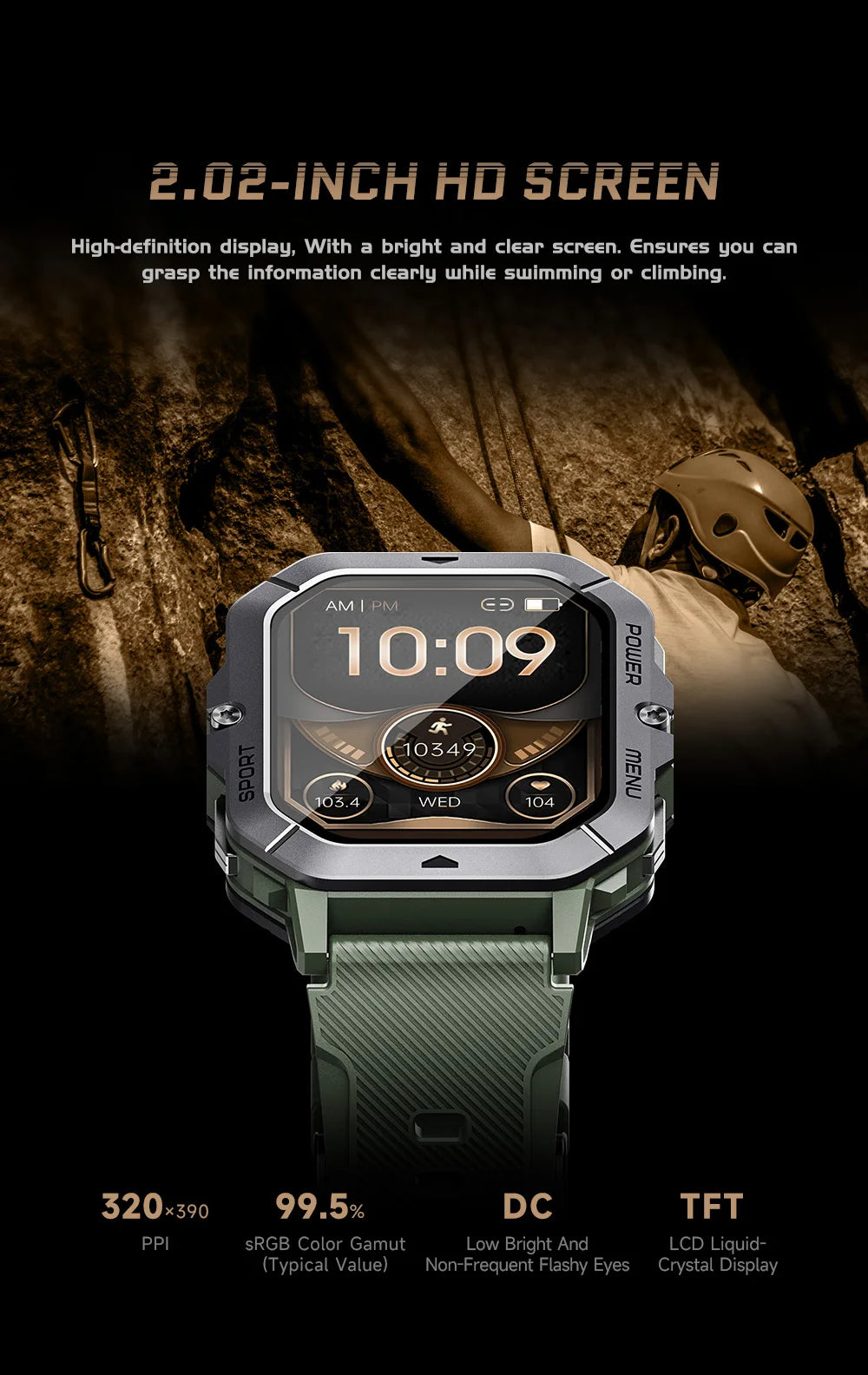 Smart Watch For Men 100+ Sports Modes,Activity Tracker with Heart Rate/SpO2/Sleep Monitor,1 ATM Waterproof  For Andriod IOS