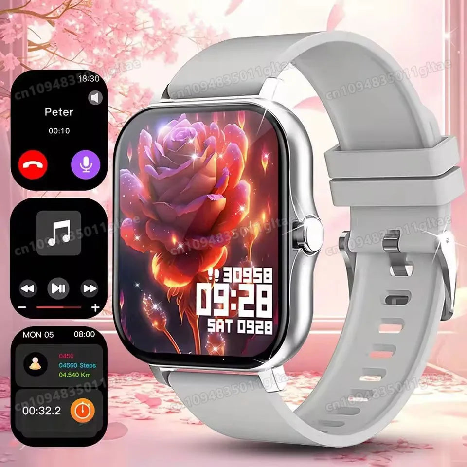 2026 New Smart Watch 2.01” Inch HD Screen Bluetooth Talk Pedometer IP68 Waterproof 123 Sport Modes Man Woman Watch Gift Pk HW12