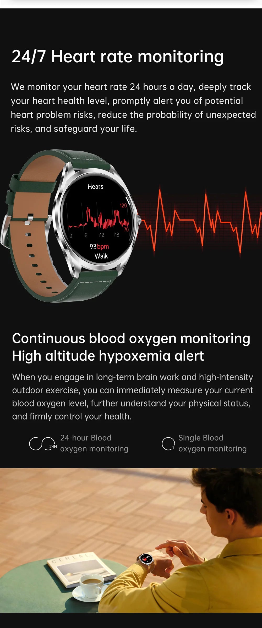 Smart Watch  6.5mm Ultra - Thin 1.43" AMOLED Screen Bluetooth Call 120+ Sports Modes for Daily & Sports