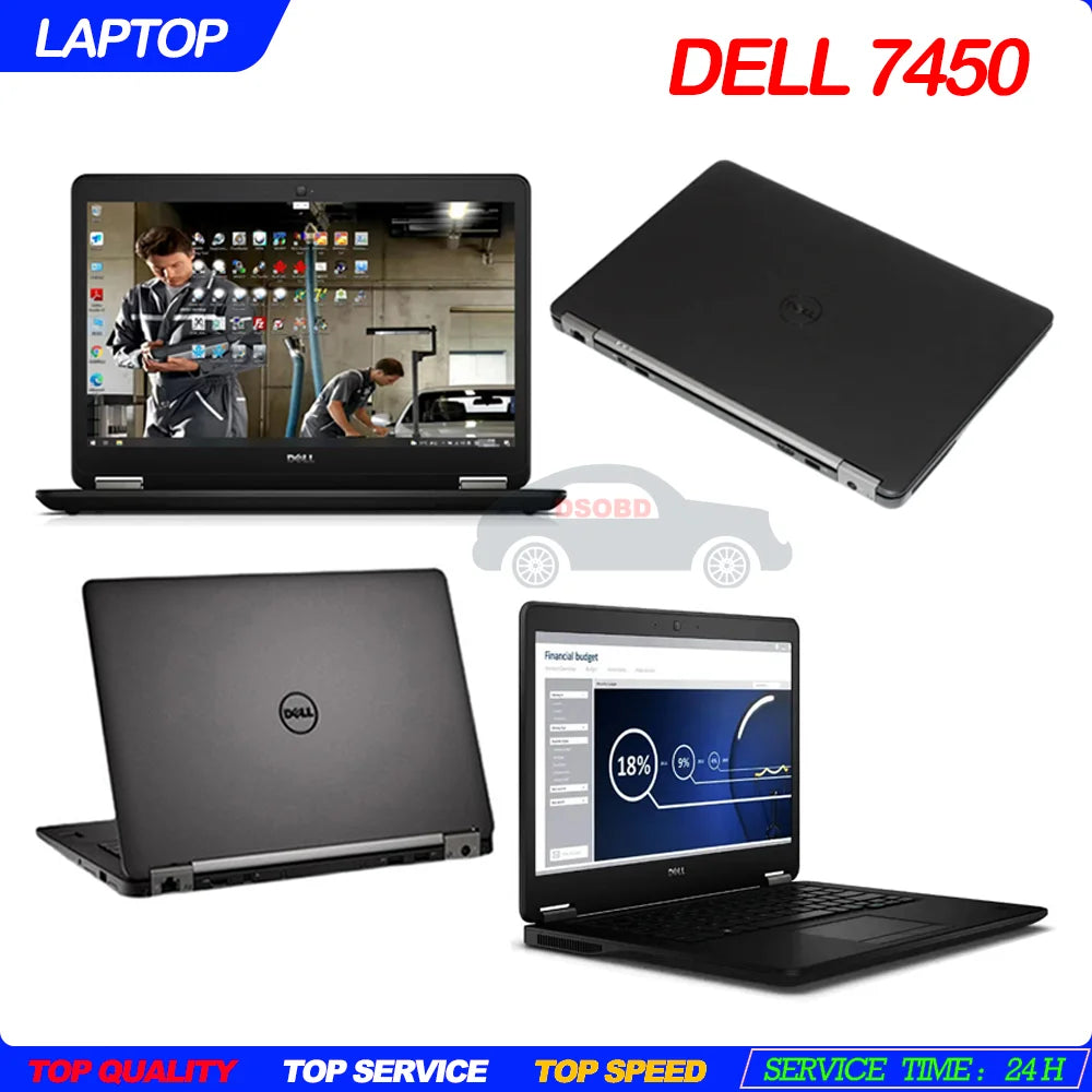 DELL E7450 Core i5 8GB RAM HDD/SSD Diagnostic Rugged Laptop for Mb Star C4/C5/C6 or ICOM NEXT/A2/A3 and 5054 Diagnostic Tool
