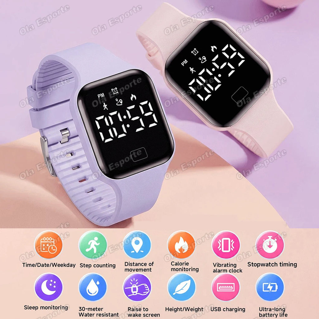 Smart Watch For Men Sports High School Student Sleep Monitor Waterproof Alarm Clock Multi Functional Women Electronic Watch HW12