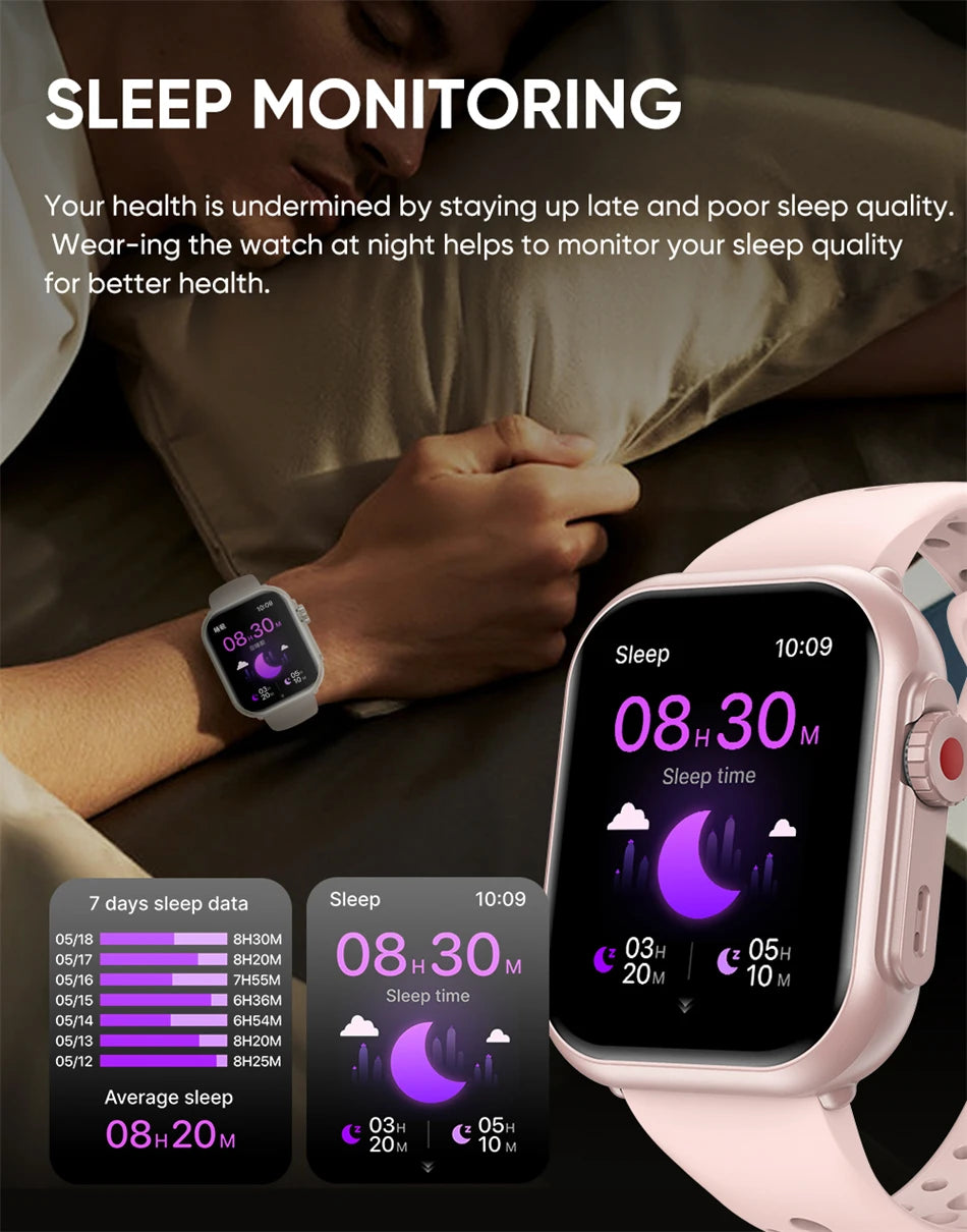 2025 New For Xiaomi Smart Watch Men Women 1.85-Inch HD AMOLED Full Touch Screen IP68 Waterproof Bluetooth Call SmartWatch Man