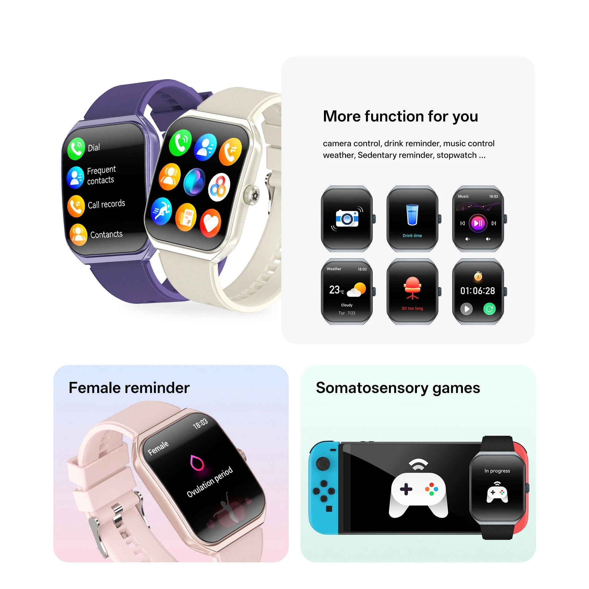 Smart Watch for Men's Women's 1.95-inch AMOLED HD Screen IP68 Waterproof 100+Sports Mode Fitness Tracker Heart Rate monitoring
