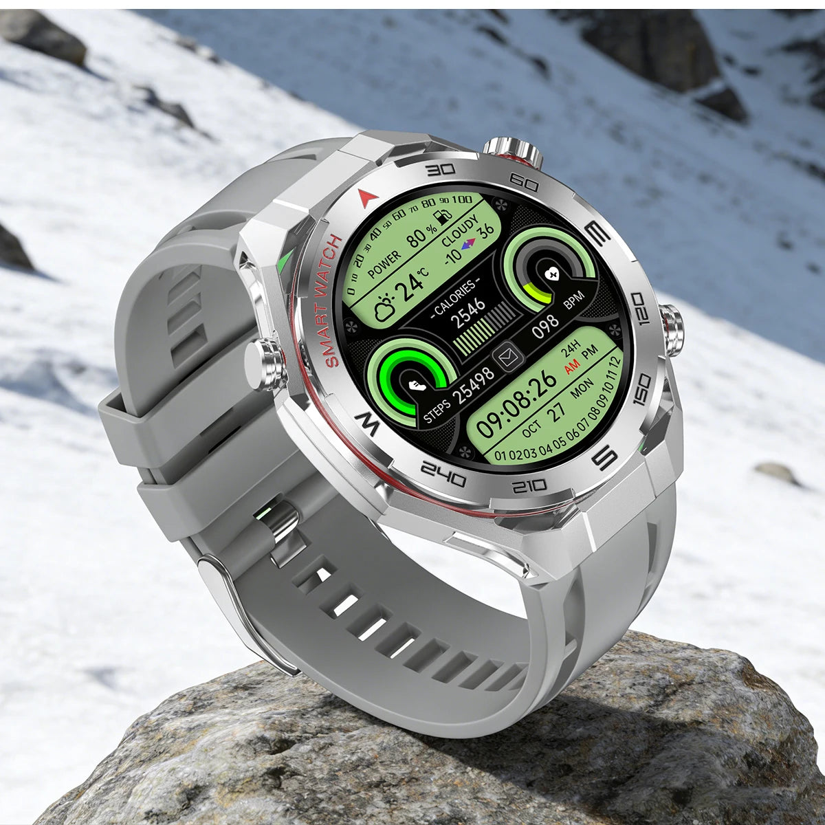 2026 smartwatch, 1.5-inch touchscreen, supports wireless calls, music, various sports modes, message sending and alarm functions