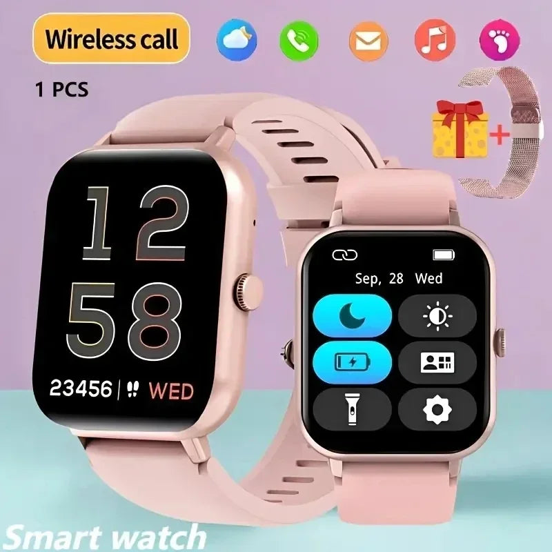 Smartwatch With 1.83" Full Touch Screen,Text & Call Functions,100+ Sports Modes,Pedometer,Calorie Counter,Android & Iphone