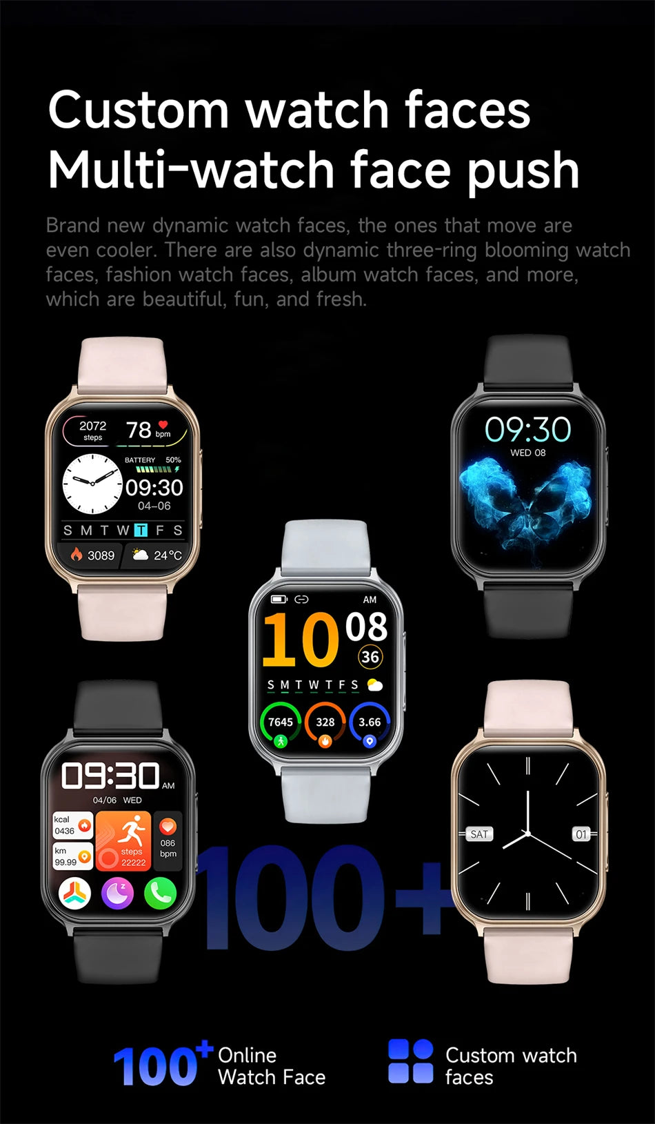 2026 New Smartwatches Men Women Professional Sports Fitness IP68 Waterproof Built-in 24H Heart Rate Bluetooth Call Smart Watch