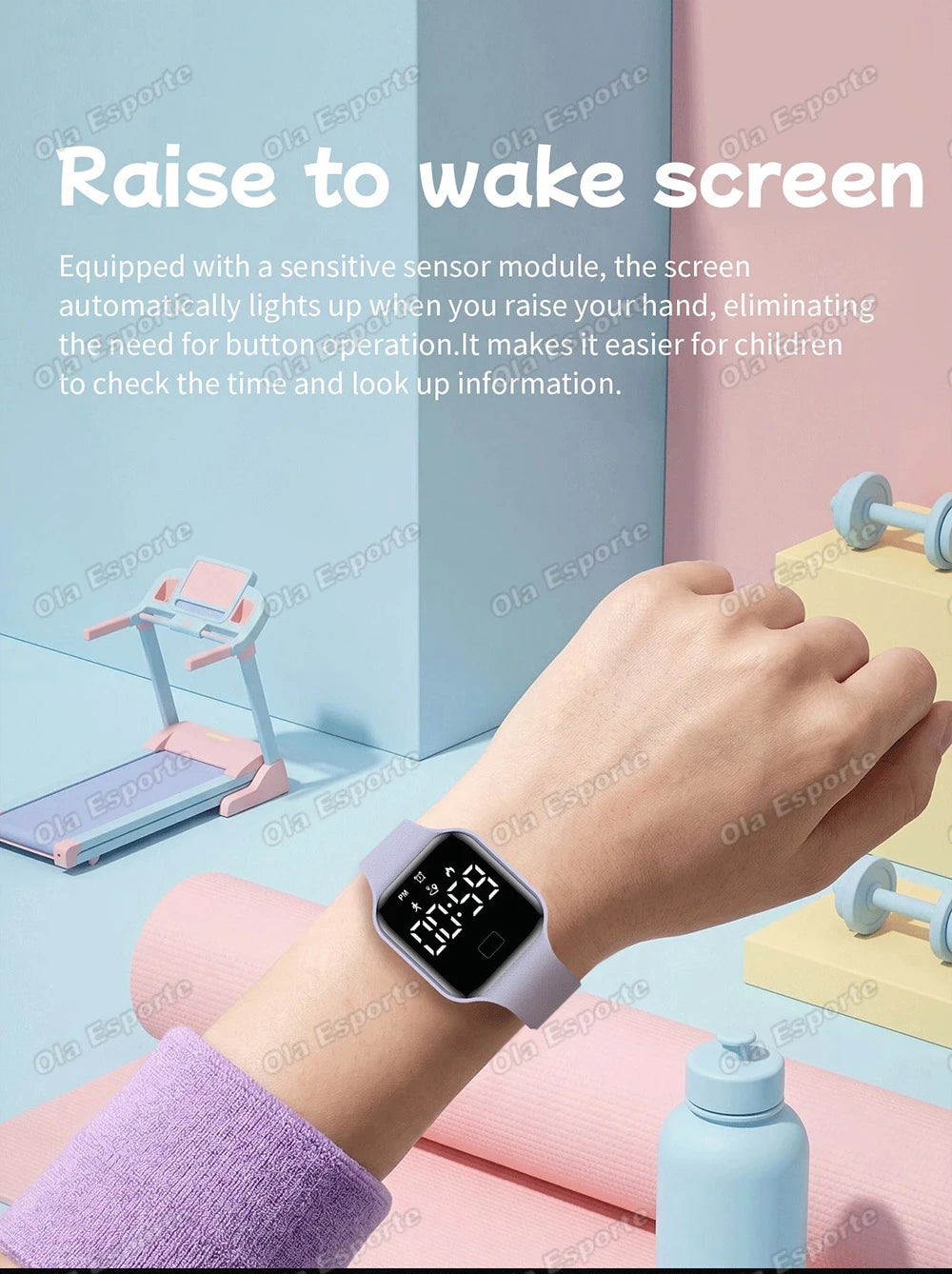 Smart Watch For Men Sports High School Student Sleep Monitor Waterproof Alarm Clock Multi Functional Women Electronic Watch HW12