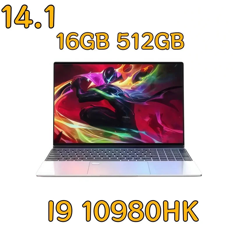 High Speed Response 14.1 Inch Thin Laptop Intel I9-10980HK 32GB BIG RAM 2TB SSD Win11 Preloaded Multitask Office Gaming Notebook