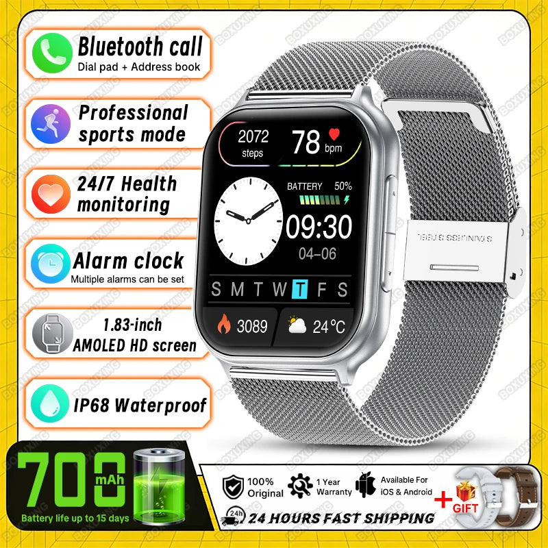 2026 New Smartwatches Men Women Professional Sports Fitness IP68 Waterproof Built-in 24H Heart Rate Bluetooth Call Smart Watch