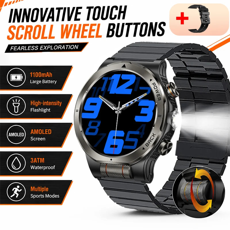 Smart Watch 1.43AMOLED Colorful Screen Highlight 1100mAh Battery Outdoor Compass 100+ Sports Mode Health Monitoring Smart Watch