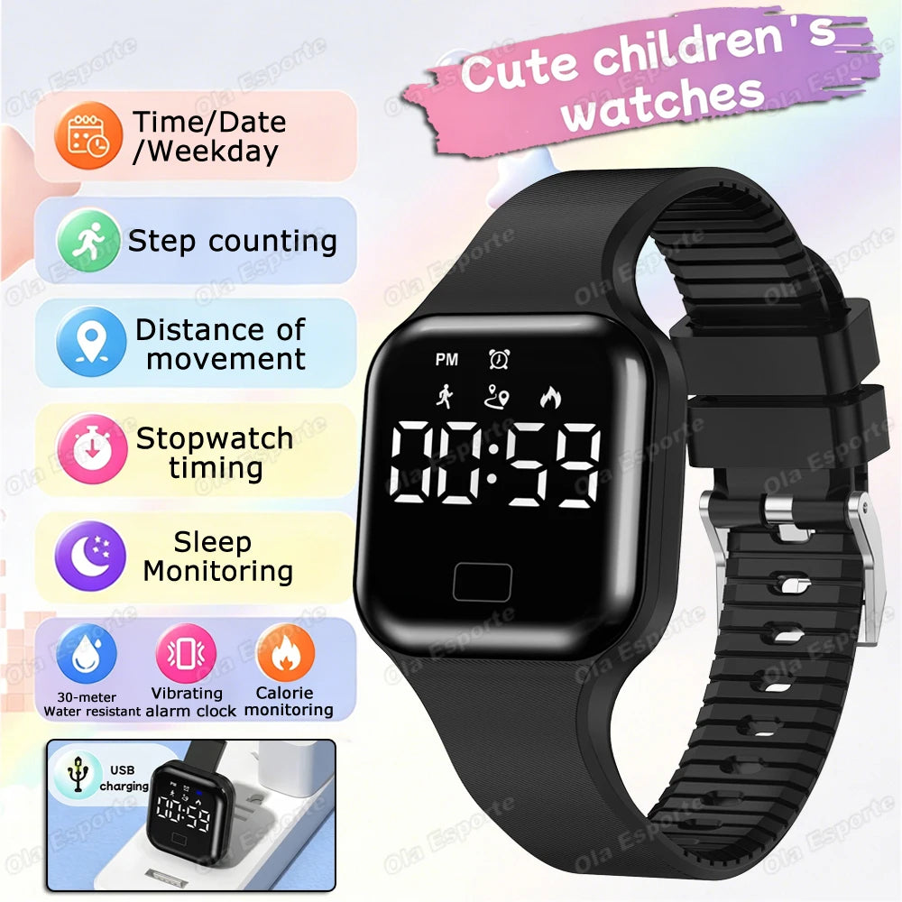 Smart Watch For Men Sports High School Student Sleep Monitor Waterproof Alarm Clock Multi Functional Women Electronic Watch HW12