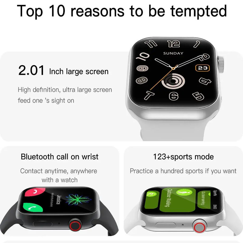 Smart Watch for Men Women Bluetooth Call 24 Hours Heart Rate Sleeping Monitor Music Play Cycling Watch with Calorie Sport  Watch