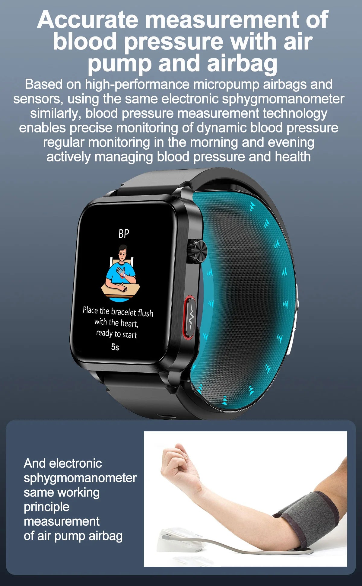 2026 New Smart Watch air Pump ECG True Accurately Blood Pressure Airbag health watch Uric Acid Blood Lipids watch men waterproof