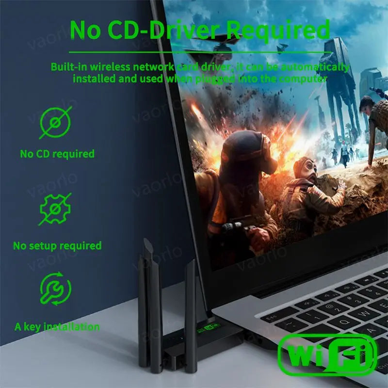 Original 4 Antennas 1200Mbps WiFi USB 3.0 Adapter 2.4G/5GHZ Dual Band WiFi Dongle Wireless Network Card 802.11AC For Win 10/11