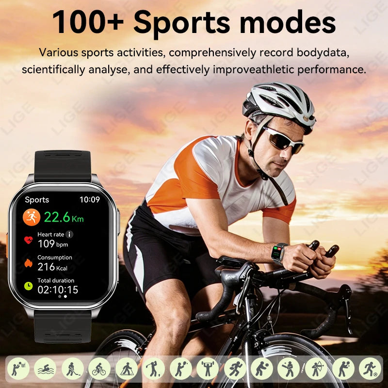2026 New Men Smart Watch Photos Record Video Health Monitor Waterproof BT Call Recording Sports Fitness Camera Smart Watch Women